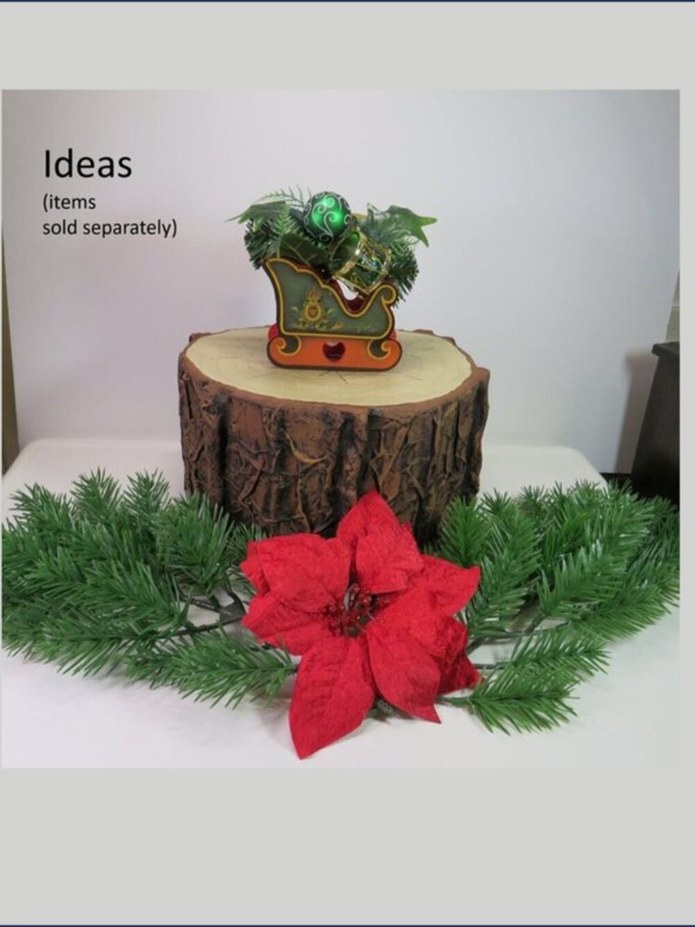 Handcrafted Rustic Tree Log Trunk Display Riser Woodland Faux Stump Decor Stand - Picture 2 of 12